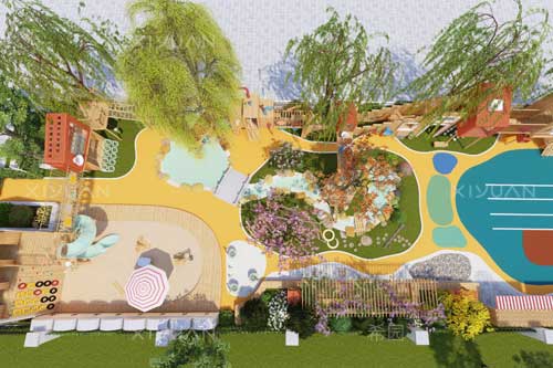 幼兒園戶外設計的區域劃分和材料選擇