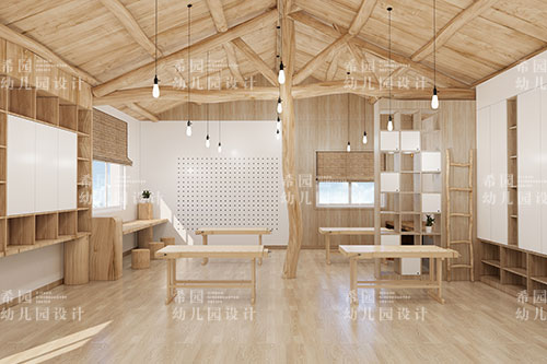 幼兒園內的巧手匠心之木工坊設計