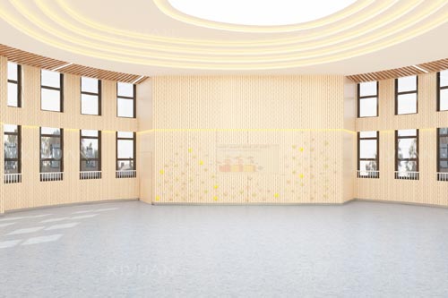 高顏值幼兒園多功能廳裝修長(zhǎng)什么樣子